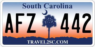 SC license plate AFZ442