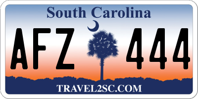 SC license plate AFZ444