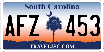 SC license plate AFZ453