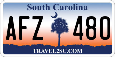 SC license plate AFZ480