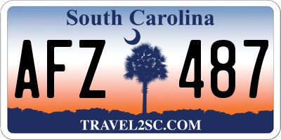 SC license plate AFZ487