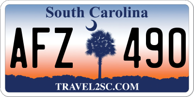SC license plate AFZ490