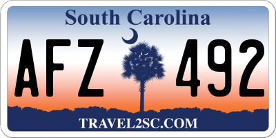 SC license plate AFZ492