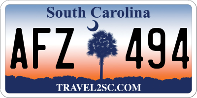 SC license plate AFZ494