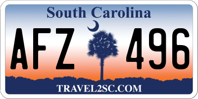 SC license plate AFZ496