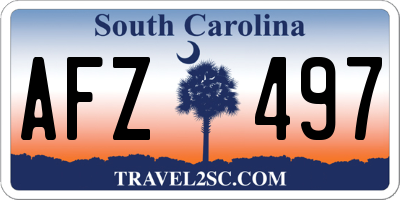 SC license plate AFZ497