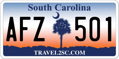 SC license plate AFZ501