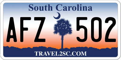 SC license plate AFZ502