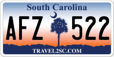 SC license plate AFZ522