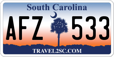 SC license plate AFZ533