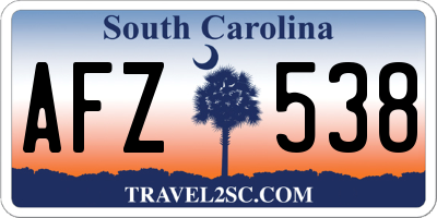 SC license plate AFZ538