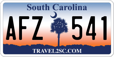 SC license plate AFZ541