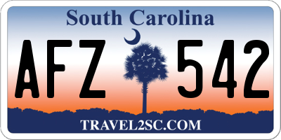 SC license plate AFZ542