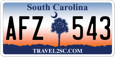 SC license plate AFZ543