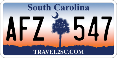 SC license plate AFZ547