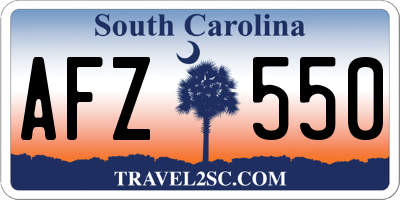 SC license plate AFZ550