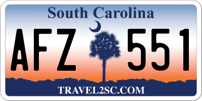 SC license plate AFZ551