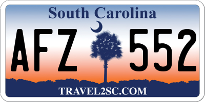 SC license plate AFZ552