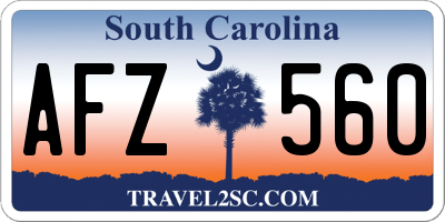 SC license plate AFZ560