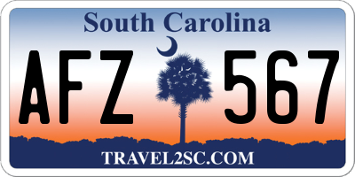SC license plate AFZ567