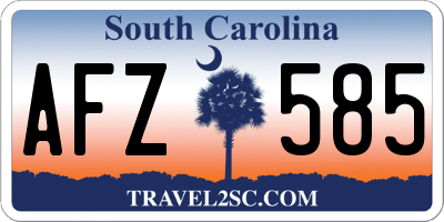 SC license plate AFZ585