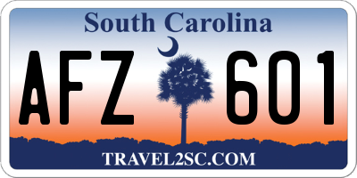 SC license plate AFZ601