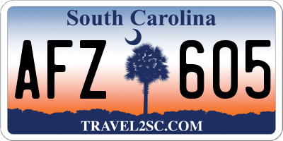 SC license plate AFZ605