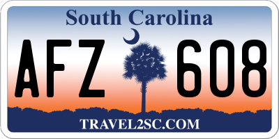 SC license plate AFZ608