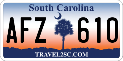 SC license plate AFZ610