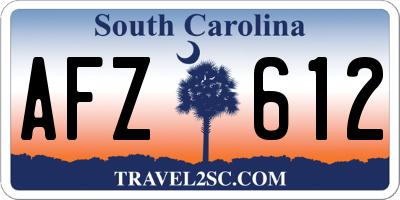 SC license plate AFZ612
