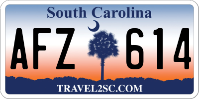 SC license plate AFZ614