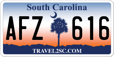 SC license plate AFZ616