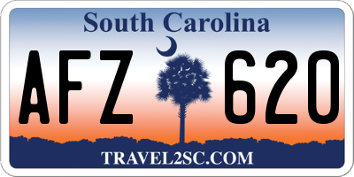 SC license plate AFZ620