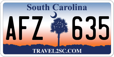 SC license plate AFZ635