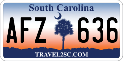 SC license plate AFZ636