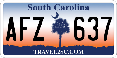 SC license plate AFZ637