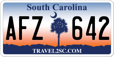 SC license plate AFZ642