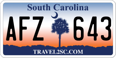 SC license plate AFZ643