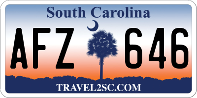 SC license plate AFZ646
