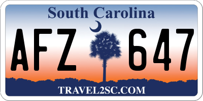 SC license plate AFZ647
