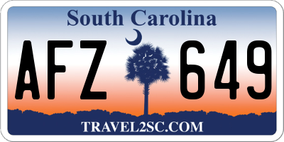 SC license plate AFZ649