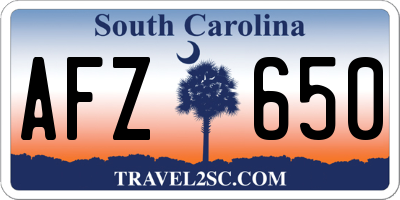 SC license plate AFZ650