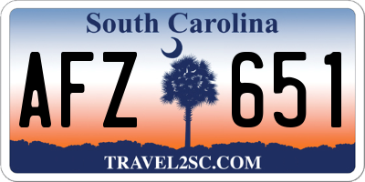 SC license plate AFZ651