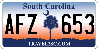 SC license plate AFZ653