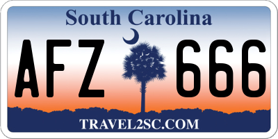 SC license plate AFZ666
