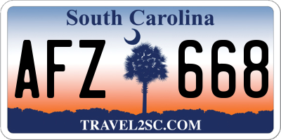 SC license plate AFZ668