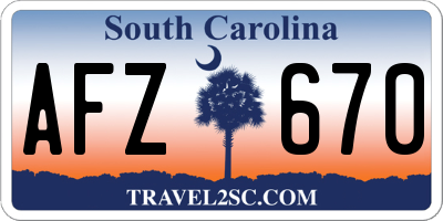 SC license plate AFZ670