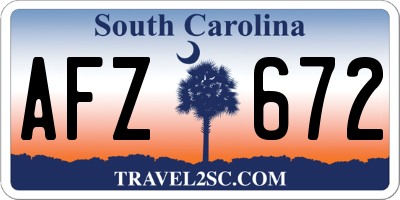 SC license plate AFZ672