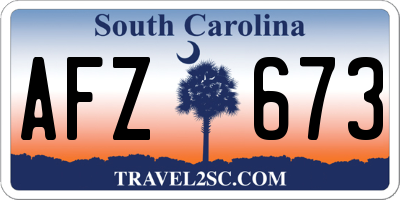 SC license plate AFZ673