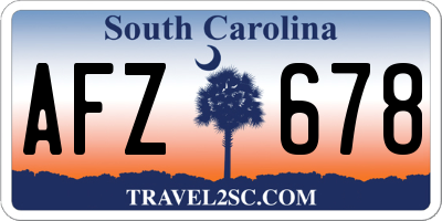 SC license plate AFZ678